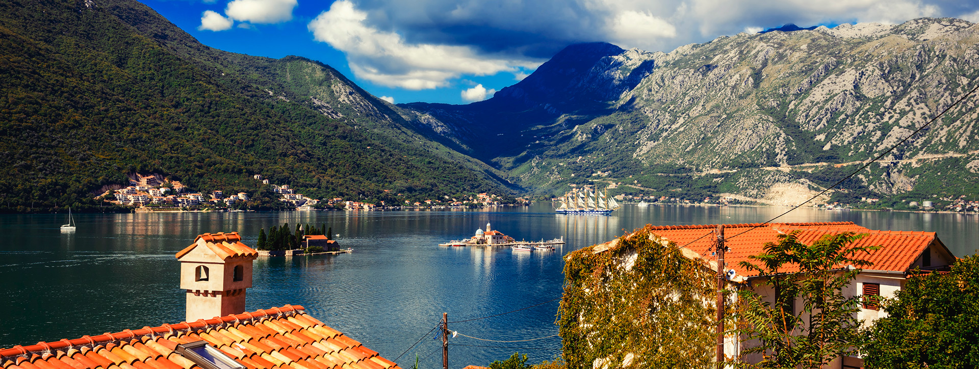 The Islands of St. George and Virgin on the Reef, opposite Perast, Montenegro - Adriatic sailing routes of SimpleSail
