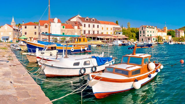 Boats near the waterfront, Zlarin island, Croatia