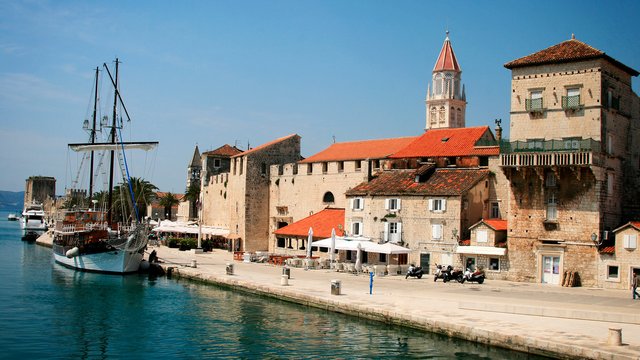 City promenade in the Old town, Trogir, Croatia