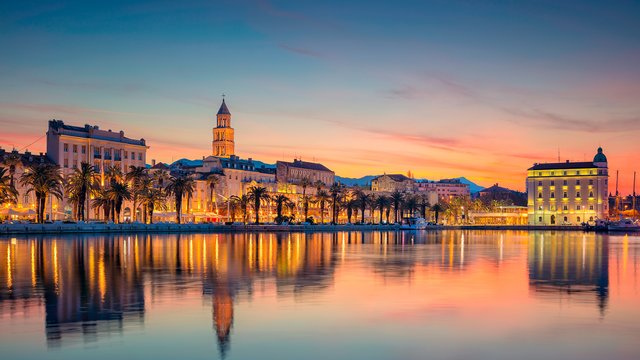 Evening view of the city promenade, Split, Croatia - Croatian waters SimpleSail sailing routes