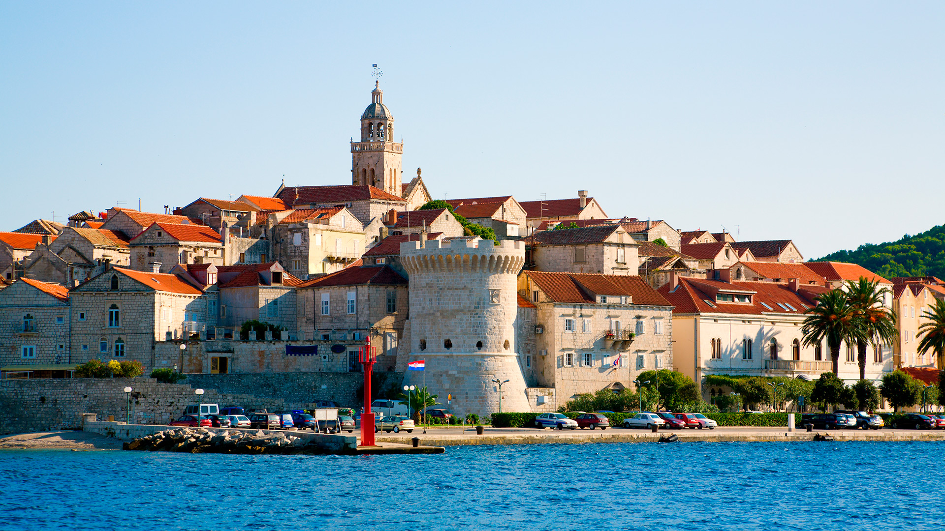 St Mark's Cathedral and the fortified walls, Korčula, Croatia - Croatian waters SimpleSail sailing routes