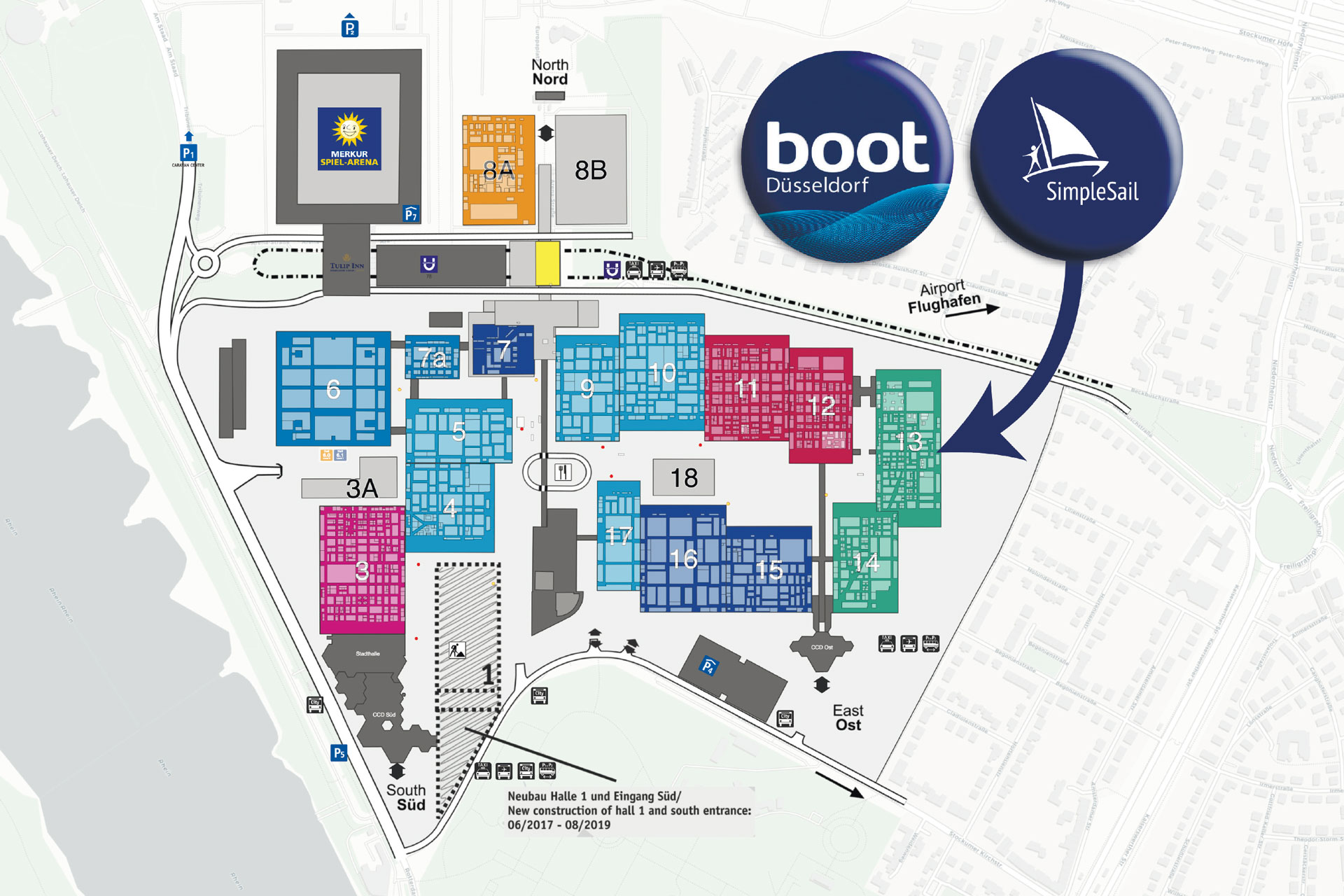 SimpleSail Stand on BOOT Dusseldorf 2019, exhibition plan